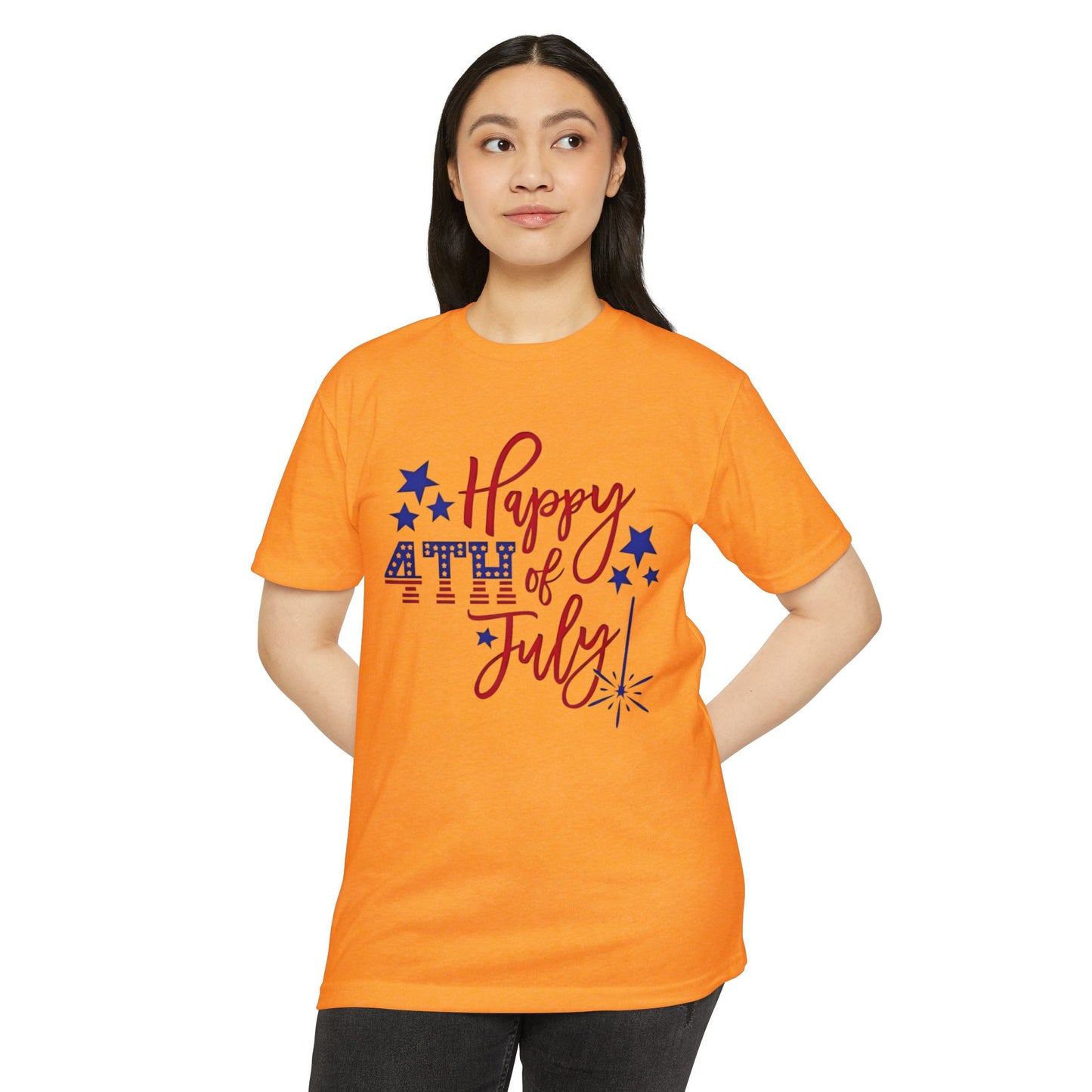 Happy 4th of July T‑Shirt — Patriotic Stars & Fireworks Tee
