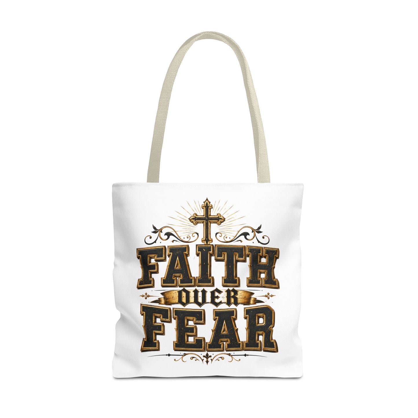 Faith Over Fear Tote Bag — Inspirational Christian Canvas Tote
