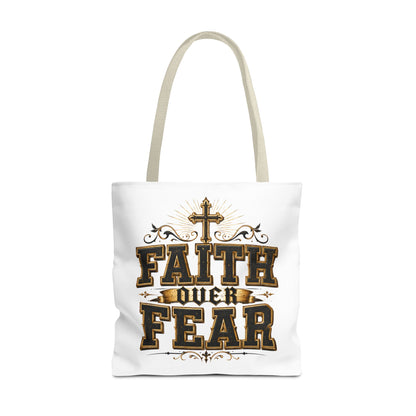 Faith Over Fear Tote Bag — Inspirational Christian Canvas Tote