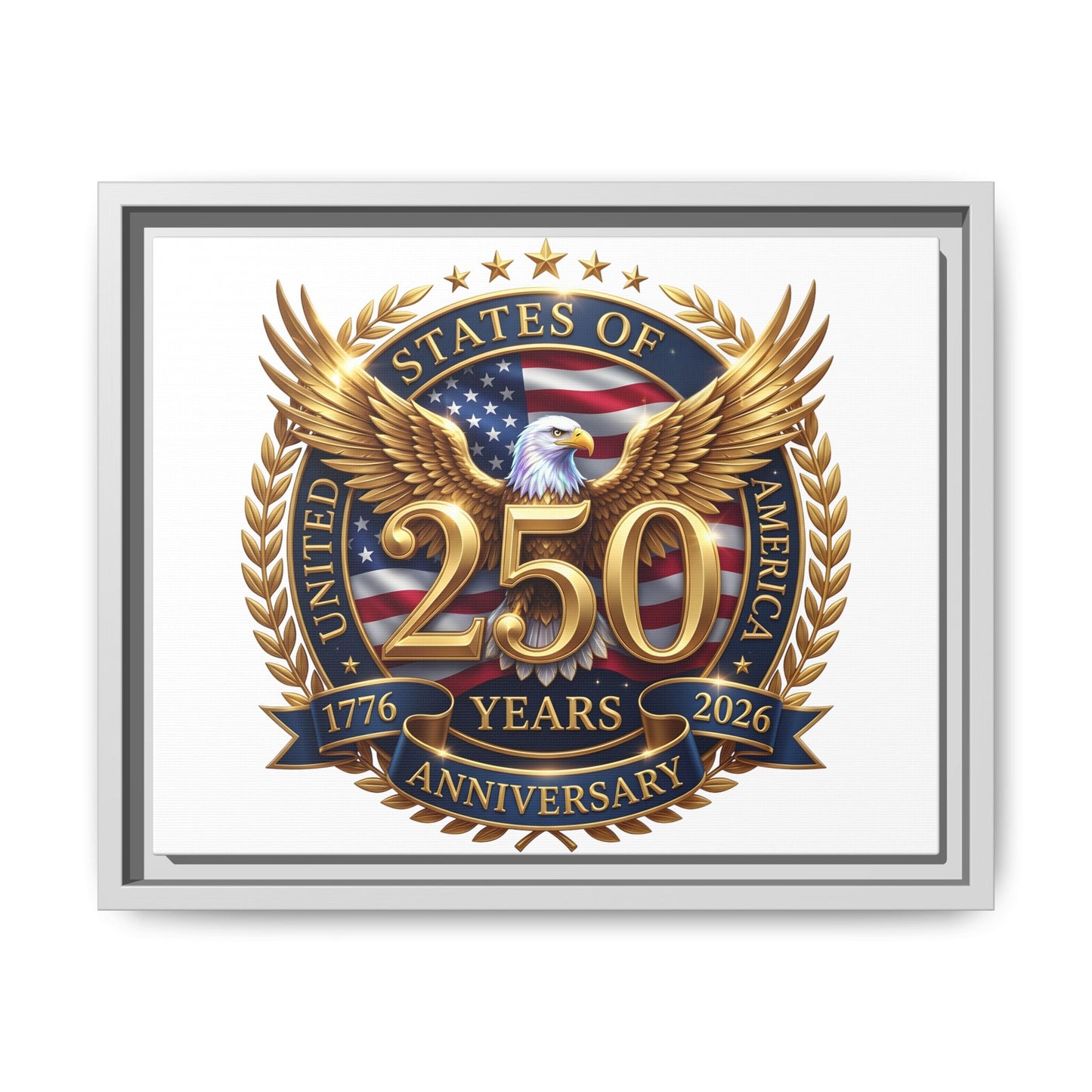 250th United States Anniversary Framed Canvas Print