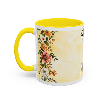She Is Mom Floral Accent Coffee Mug — 'She is Peace, She is Home' Mother's Day Gift
