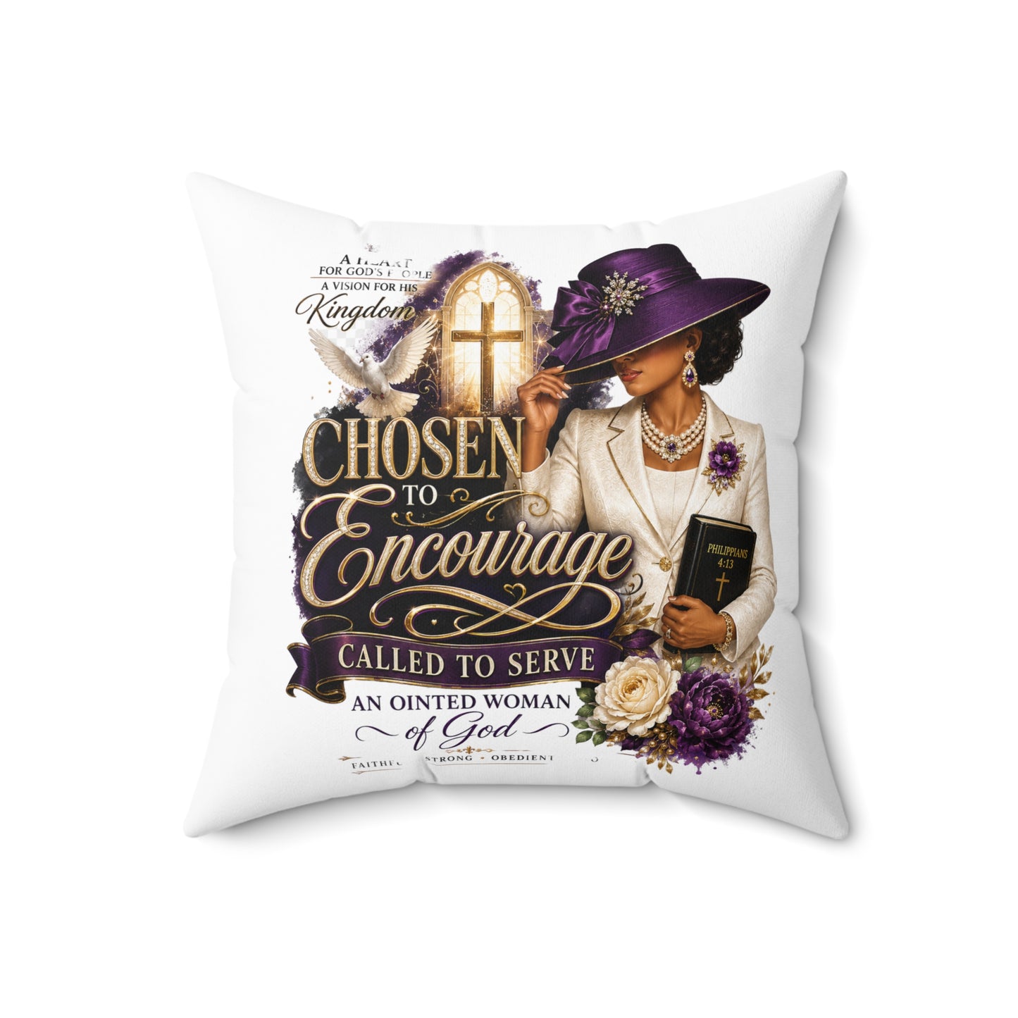 Christian Decorative Pillow — "Chosen to Encourage" Church Ladies Accent Pillow