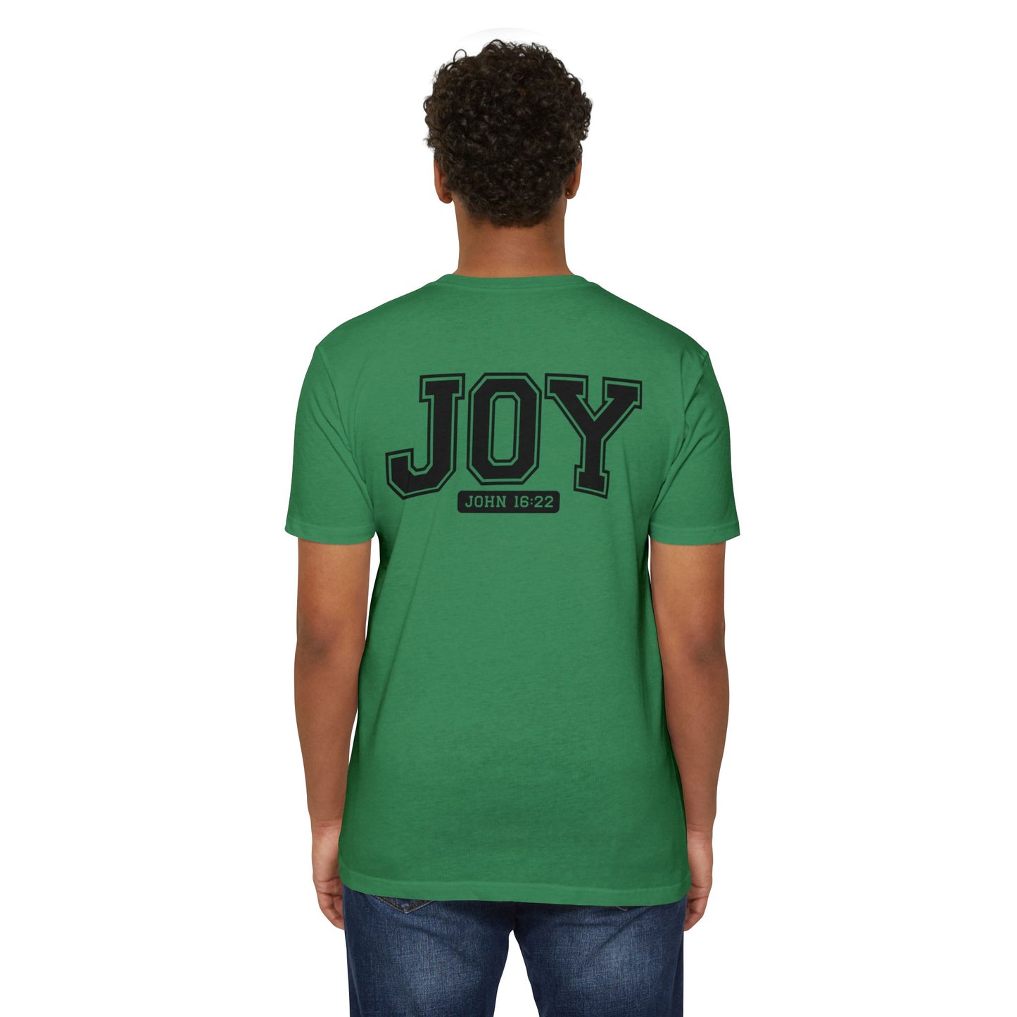 Joy T-Shirt – Christian Scripture John 16:22 College-Style Tee