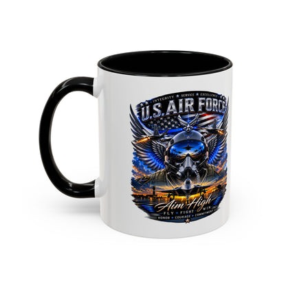 U.S. Air Force Eagle Coffee Mug — "Aim High" Accent 11/15oz