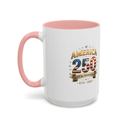 America 250 Coffee Mug — Patriotic 1776–2026 Anniversary Accent Mug