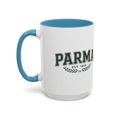 Parma Established 1816 Accent Coffee Mug — Vintage Collegiate Ceramic Coffee Cup