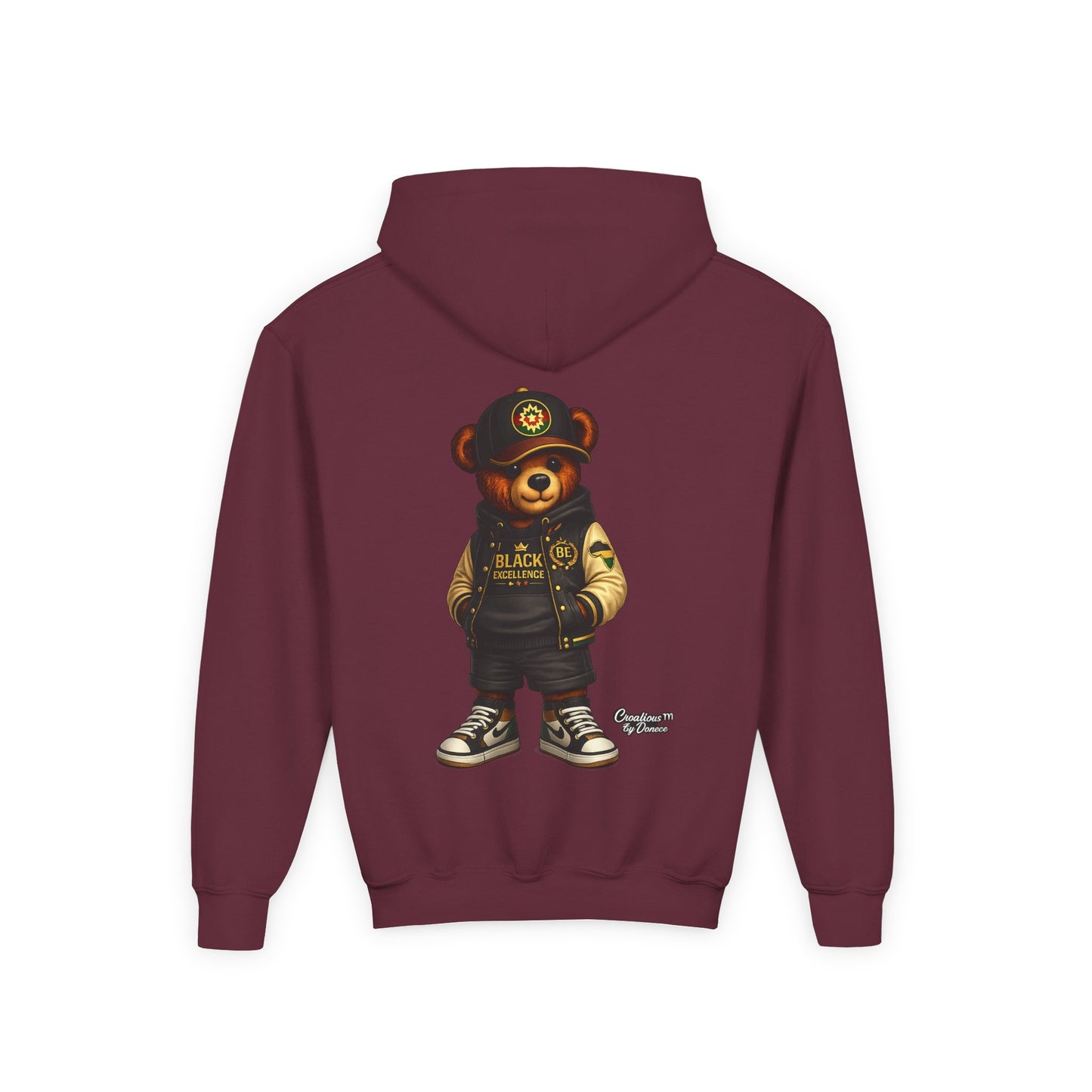 Youth Teddy Bear Hoodie — Cool Streetwear Bear Graphic Sweatshirt