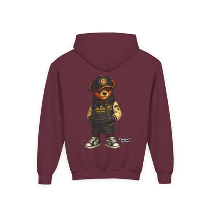 Youth Teddy Bear Hoodie — Cool Streetwear Bear Graphic Sweatshirt