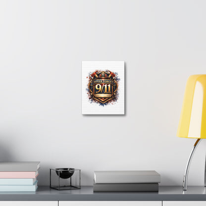 9/11 Never Forget Canvas Print — Firefighter Tribute Stretched Wall Art