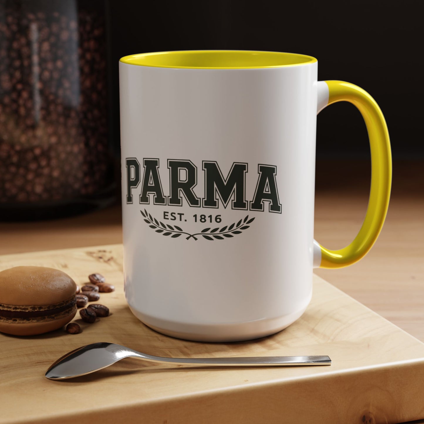 Parma Established 1816 Accent Coffee Mug — Vintage Collegiate Ceramic Coffee Cup