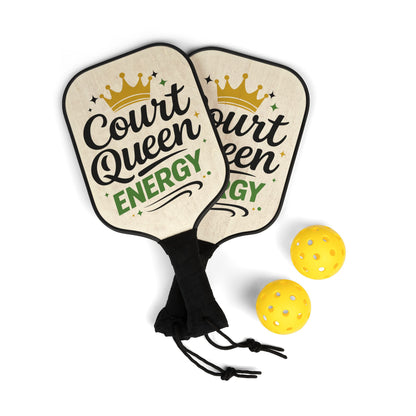 Court Queen Energy Pickleball Paddle Set – Women’s Pickleball Kit with Crown Graphic