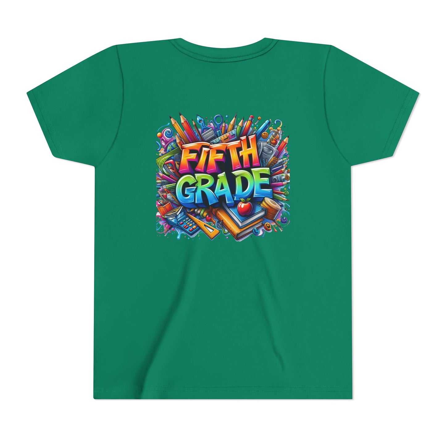 Fifth Grade Kid's Tee - Colorful School Supplies Back to School T-Shirt