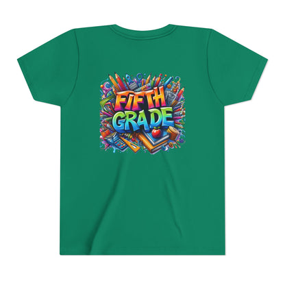 Fifth Grade Kid's Tee - Colorful School Supplies Back to School T-Shirt