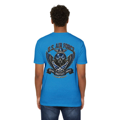 U.S. Air Force Skull Wings T-Shirt — Defend Protect Dominate Military Tee