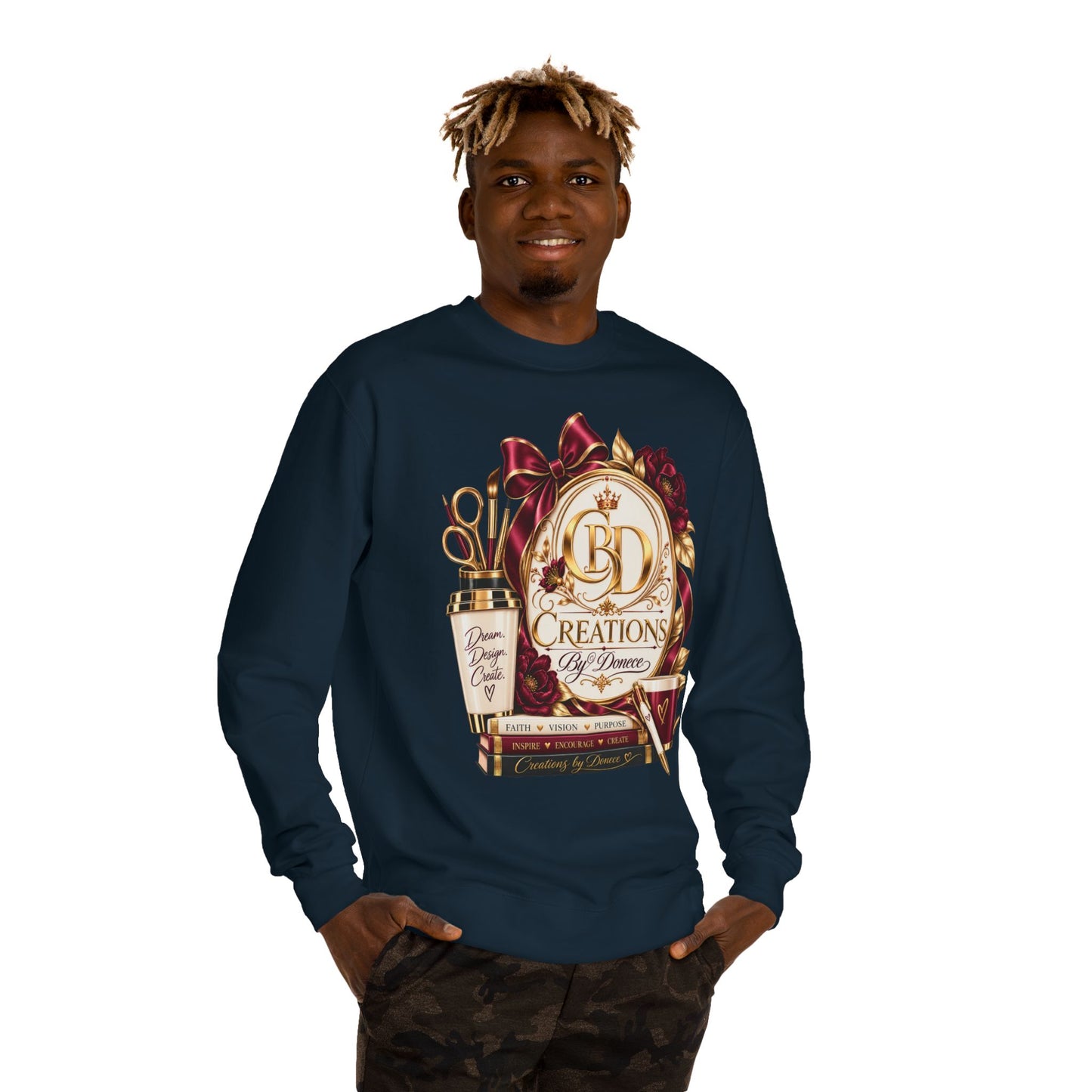 Creations by Damaris Graphic Sweatshirt — Cozy Artist Logo Crewneck