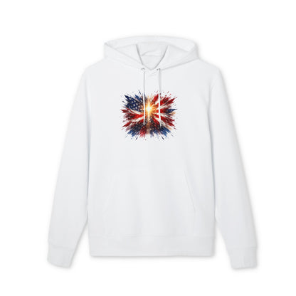 American Flag Explosion Hoodie — Patriotic Firework Pullover
