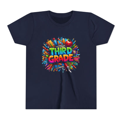 Third Grade Kids' T-Shirt – Colorful School Supplies Back-to-School Tee