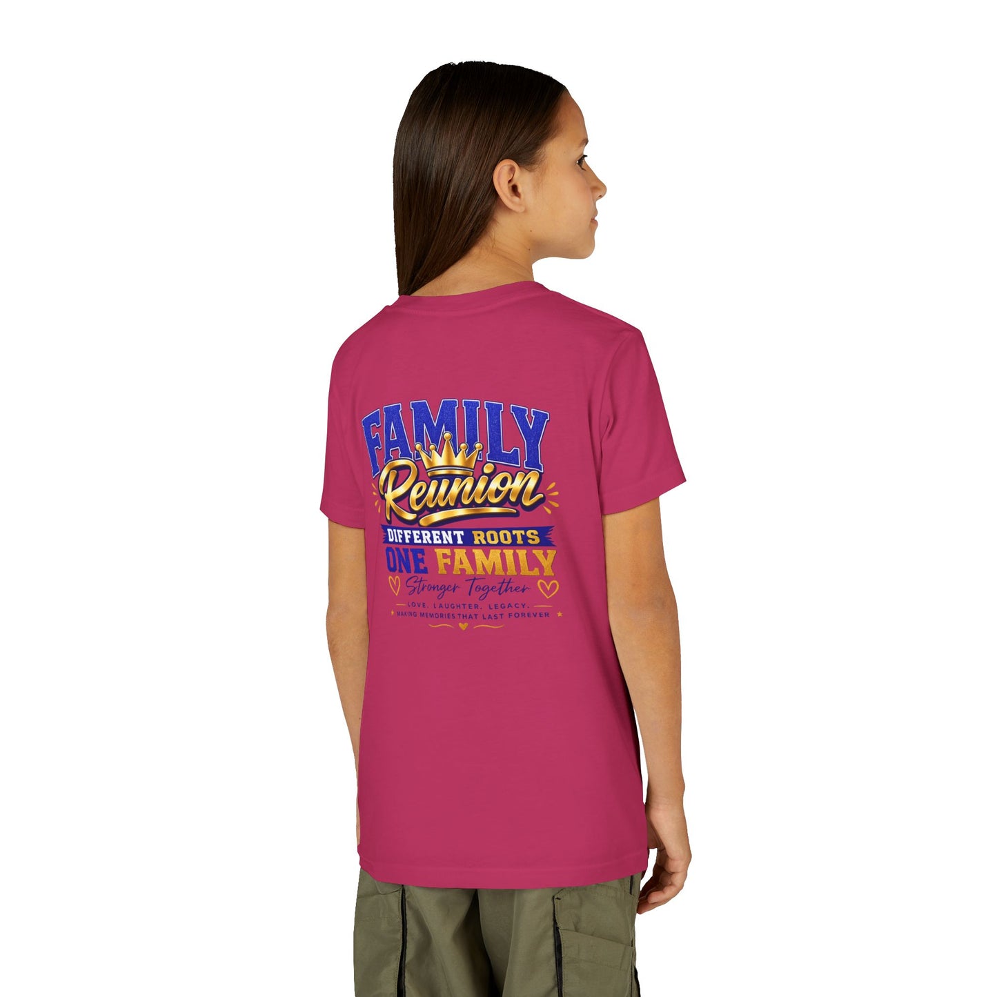 Family Reunion Youth Tee - "Different Roots One Family" Kid's Short Sleeve Shirt