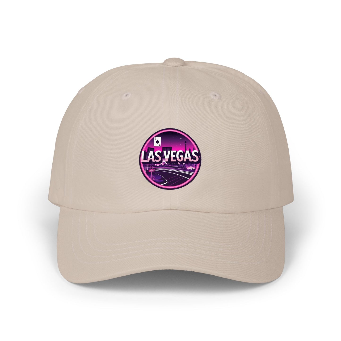 Las Vegas Vintage Patch Dad Cap — Retro Neon Casino Baseball Hat
