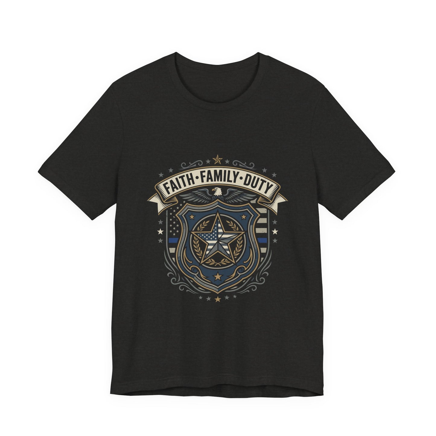 Police Badge Shield T‑Shirt — "Faith • Family • Duty" Graphic Tee