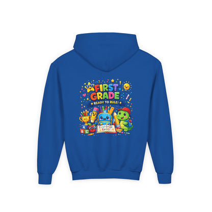 First Grade Hoodie - "First Grade Ready To Rule" Kids Back-to-School Sweatshirt