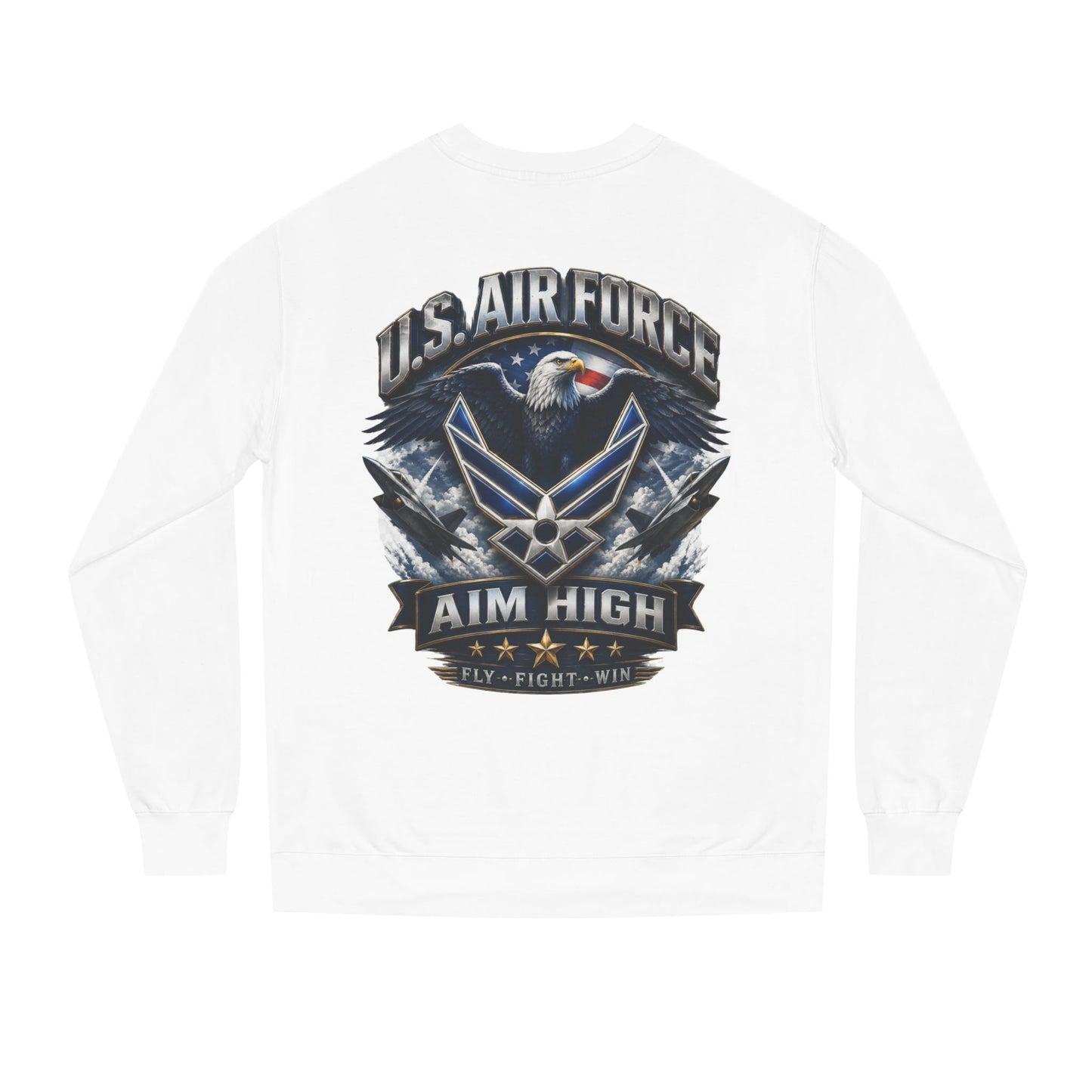 Air Force Crewneck Sweatshirt — "U.S. Air Force Aim High" Military Logo Pullover