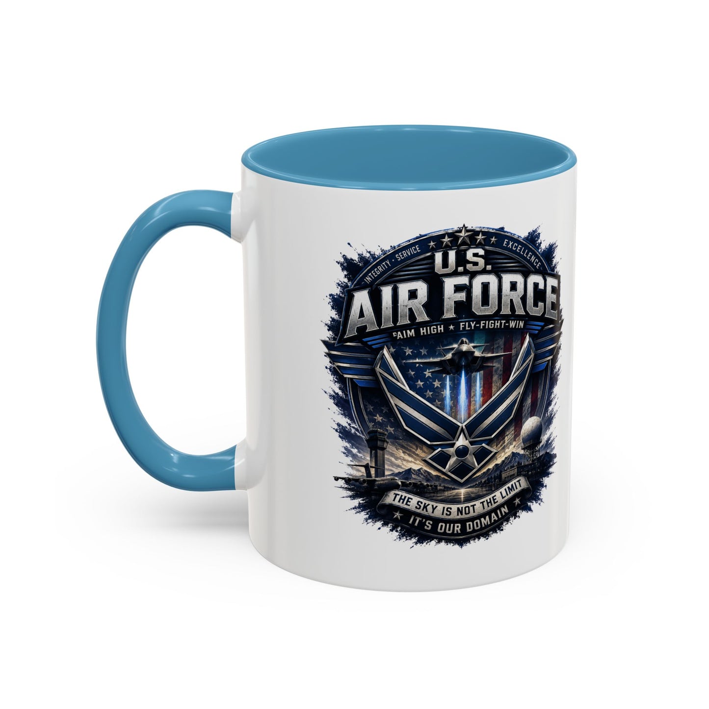 U.S. Air Force Accent Coffee Mug — Military Emblem 11/15oz
