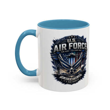U.S. Air Force Accent Coffee Mug — Military Emblem 11/15oz
