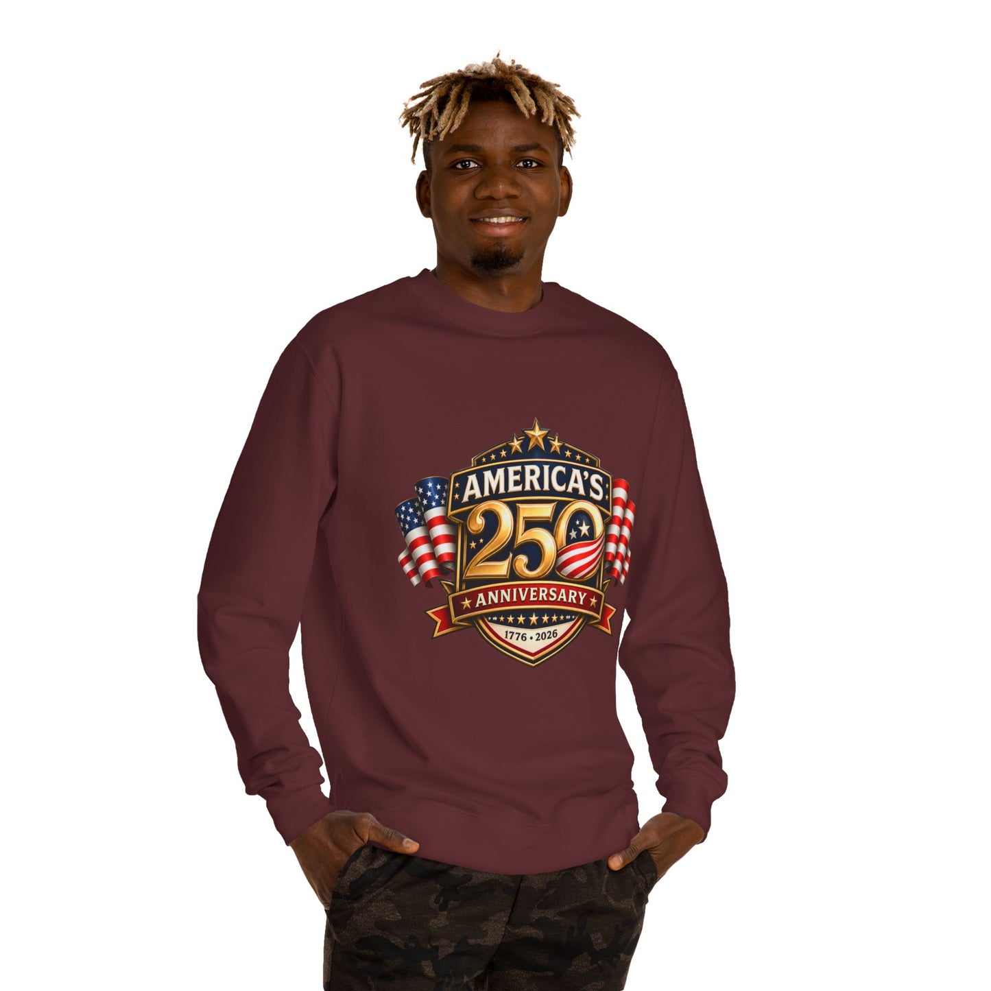 America's 25th Anniversary Sweatshirt — Patriotic USA Flag Crewneck (1776–2026)