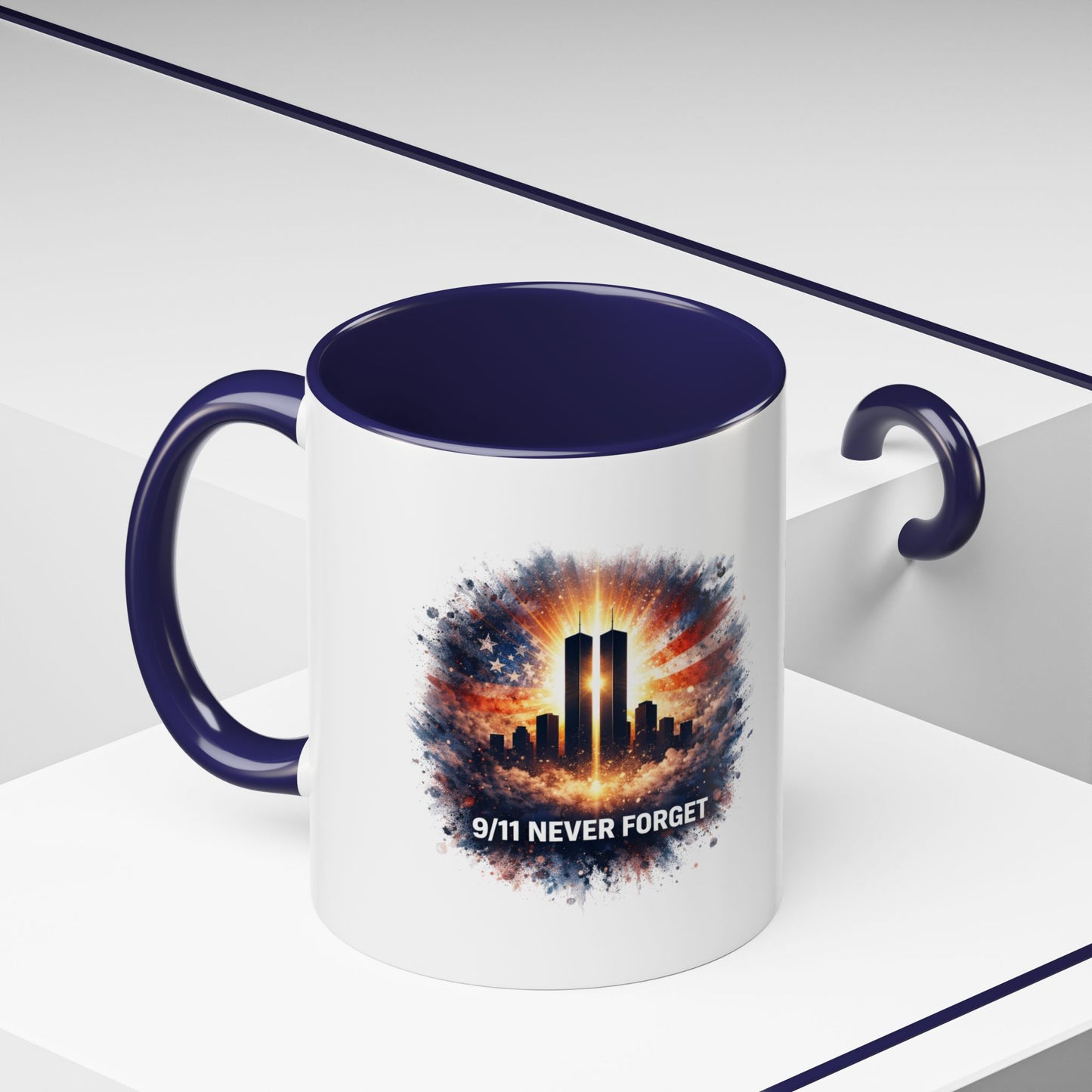 9/11 Never Forget Coffee Mug - Memorial Tribute Accent Mug (11/15oz)
