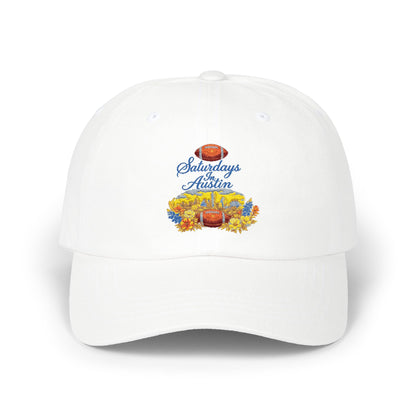 Dad Cap — “Saturdays Are For Austin” Embroidered Football & Sunflower Hat
