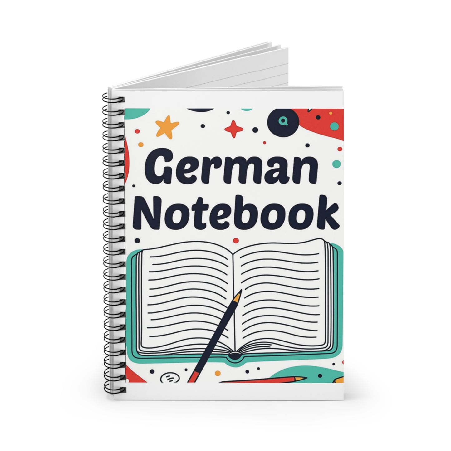 German Notebook — Spiral Ruled Journal for Language Learners
