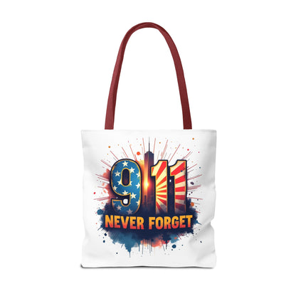 9/11 Never Forget Tote Bag — Patriotic Memorial Tribute Tote