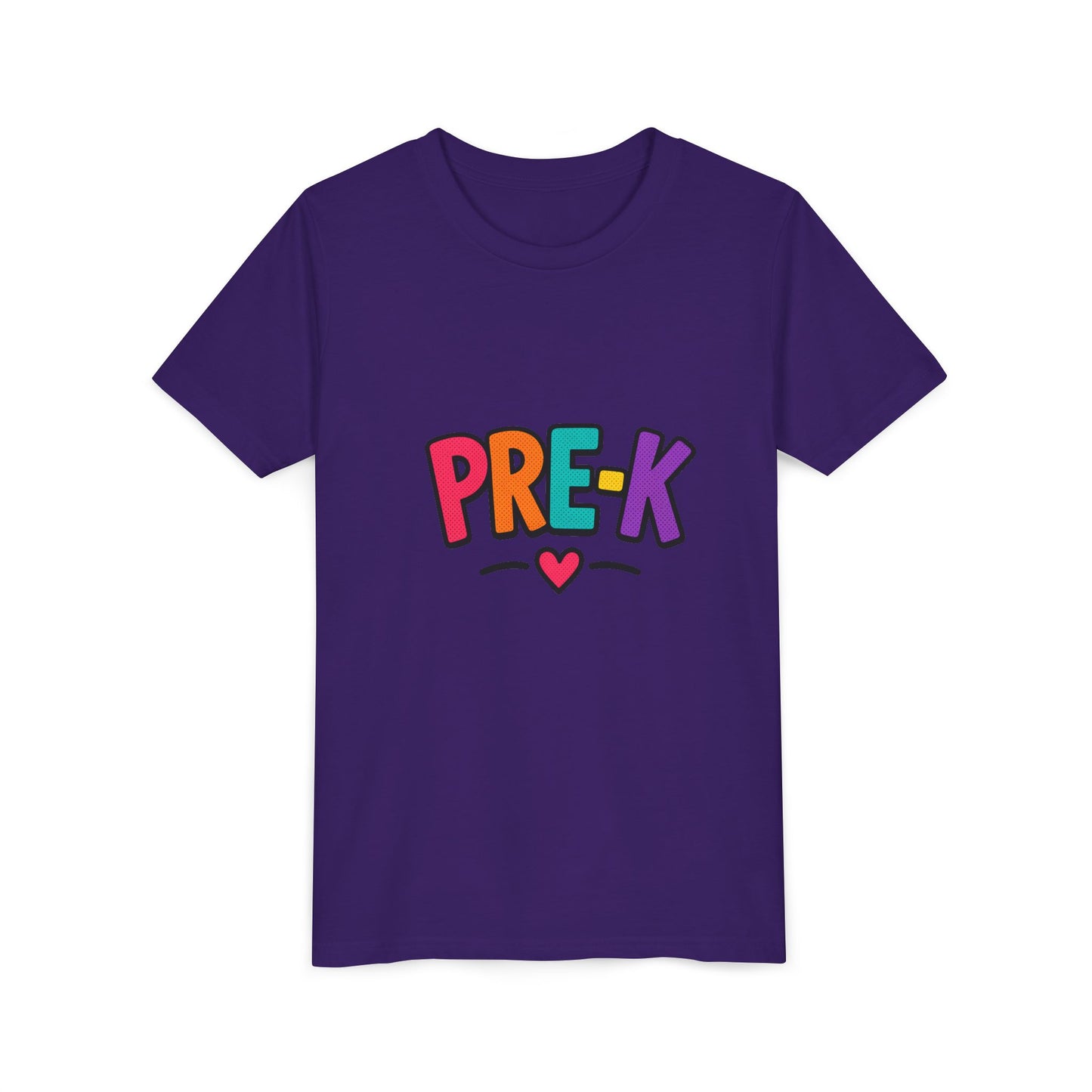 Pre-K Kids Tee — Colorful Heart Preschool Shirt for Boys & Girls