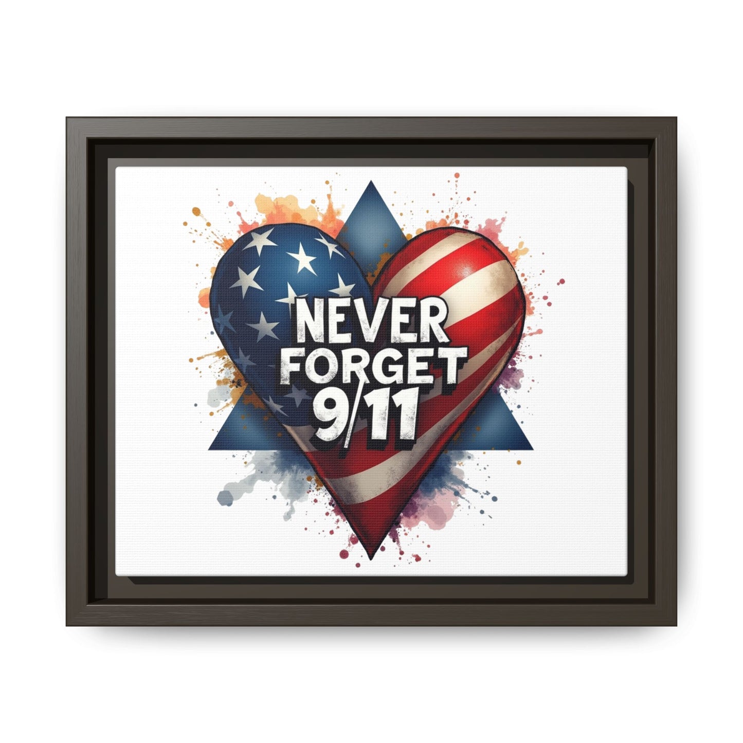 Never Forget 9/11 Framed Canvas Print