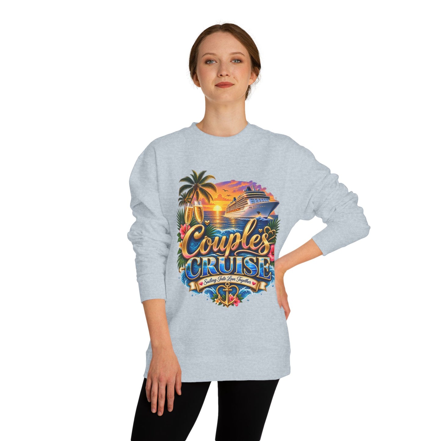 Couples Cruise Sweatshirt — Tropical Sunset Cruise Graphic Crewneck