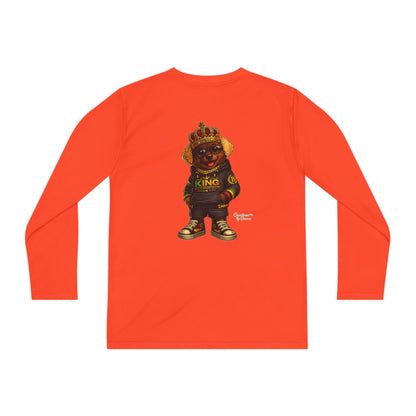Youth Long Sleeve Tee — 'King' Bear Graphic