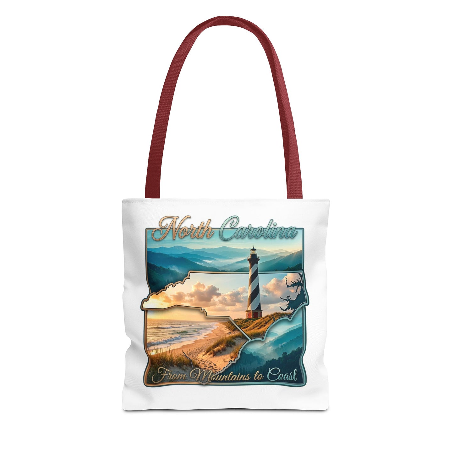 North Carolina Lighthouse Tote Bag — "From Mountains to Coast" Scenic Beach Tote