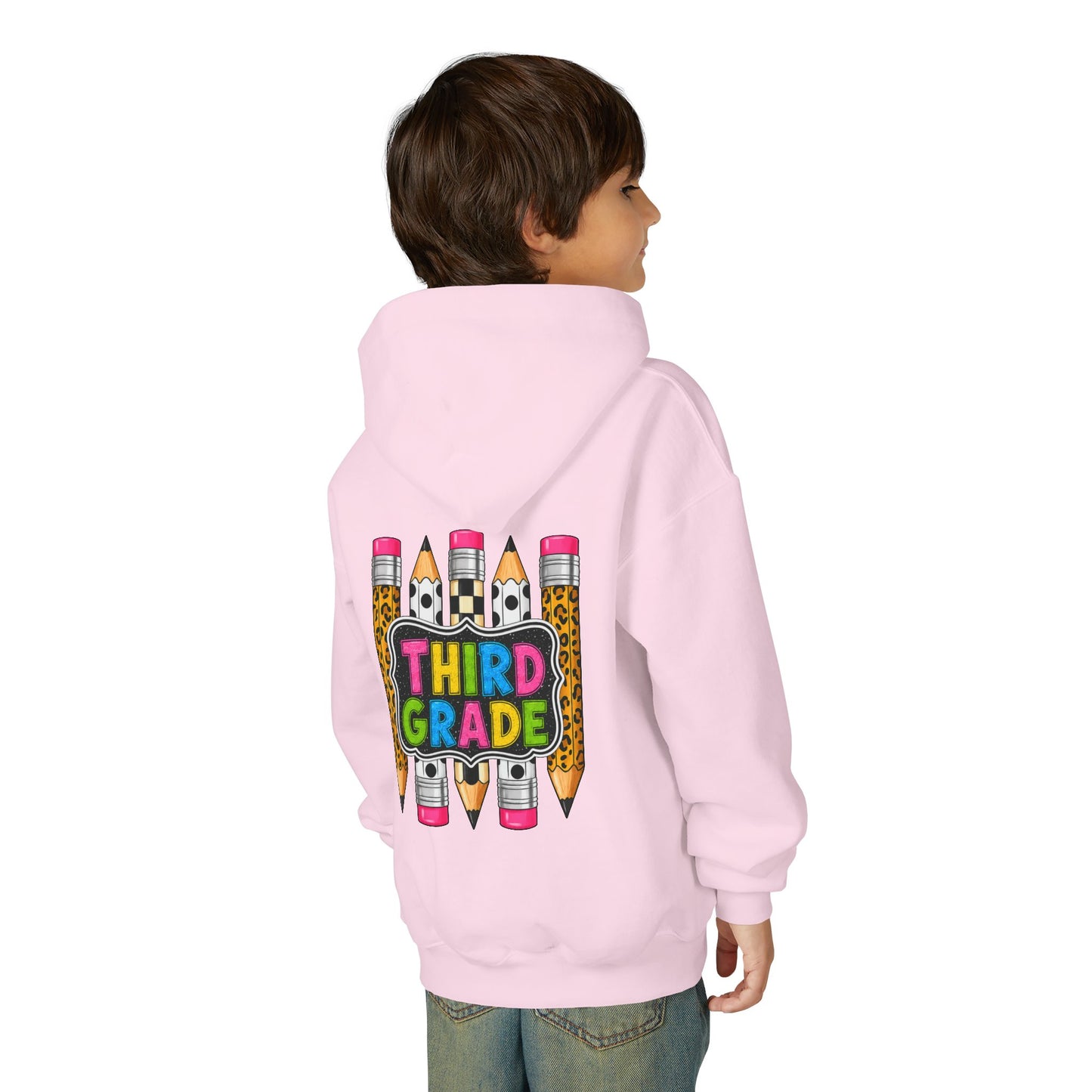 Third Grade Kids Hoodie — Cute Pencil Back-to-School Sweatshirt