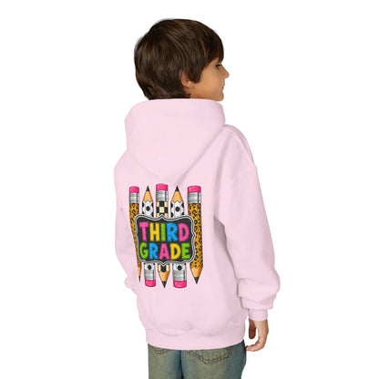 Third Grade Kids Hoodie — Cute Pencil Back-to-School Sweatshirt