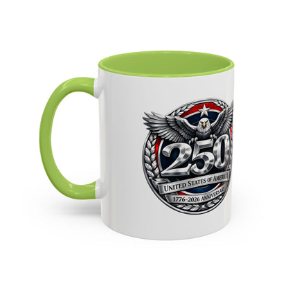 250th USA Bicentennial Eagle Coffee Mug — 1776–2026 Anniversary Accent Mug