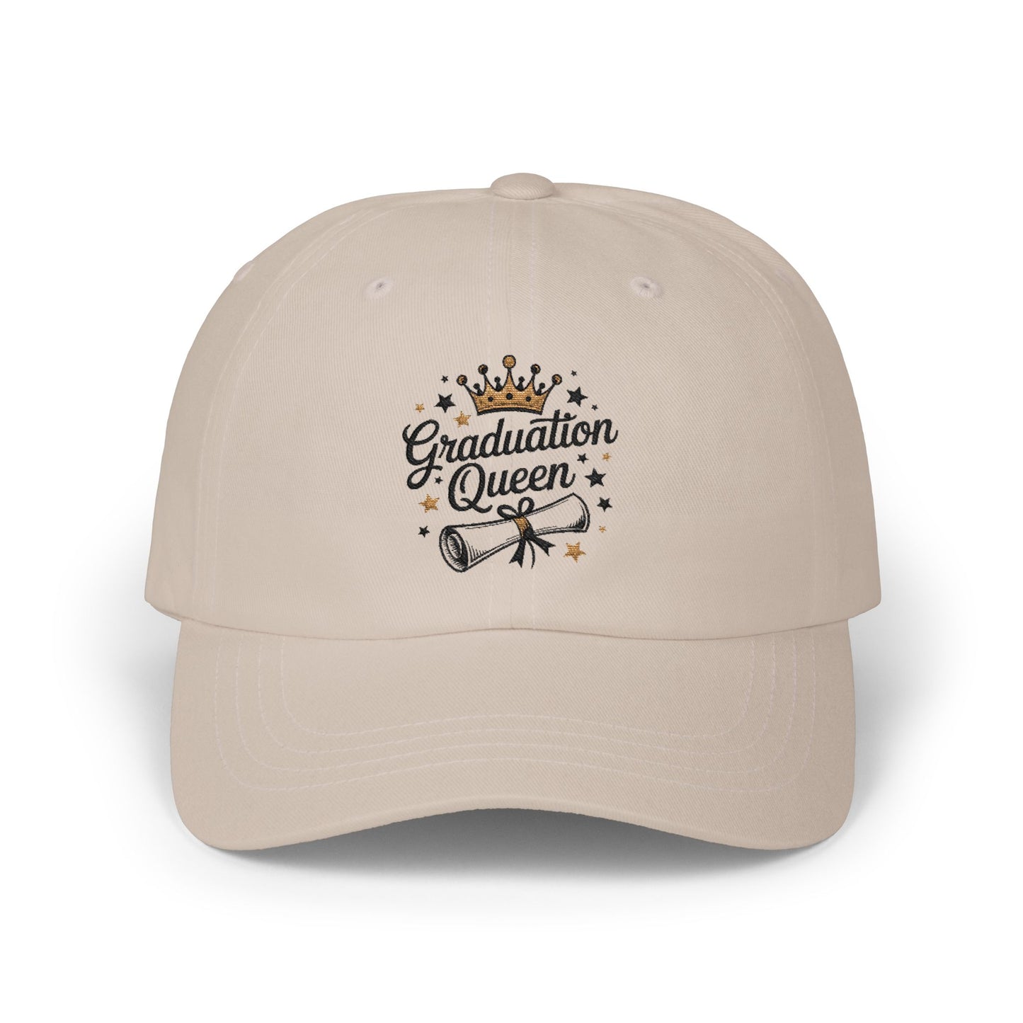 Graduation Queen Dad Cap – Embroidered Crown & Diploma Graduation Hat