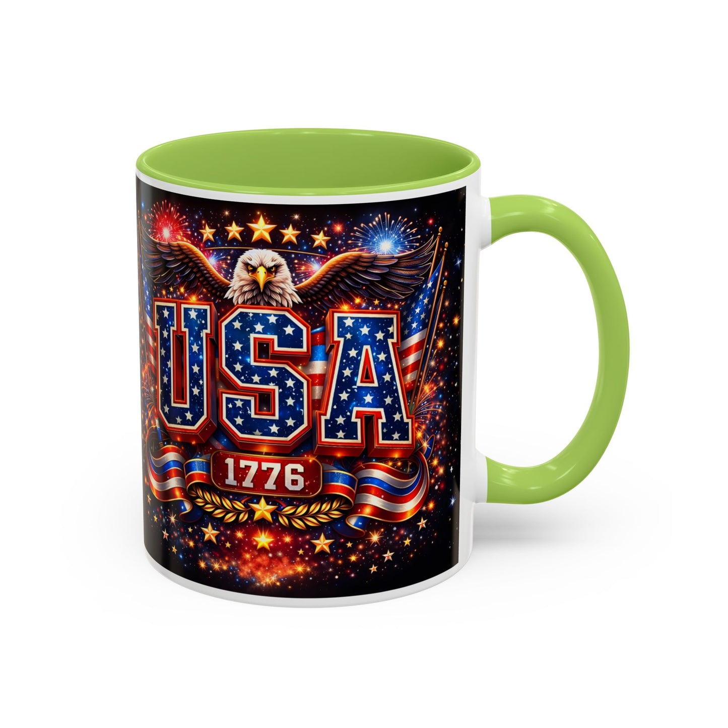 USA Eagle Coffee Mug – Patriotic 1776 Accent Mug (11/15oz)