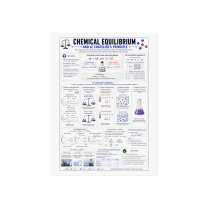 Chemical Equilibrium Educational Poster — Le Chatelier’s Principle Fine Art Print