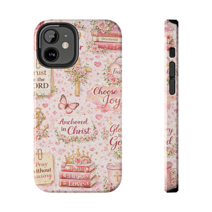 Anchored In Christ Phone Case | Christian floral iPhone Case