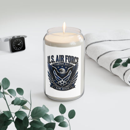 U.S. Air Force Scented Soy Candle — 13.75 oz Patriotic Eagle "Aim High" Memorial Gift