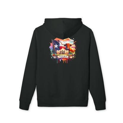 Texas Flag Skull Hoodie — Watercolor Lone Star Texas Pride Pullover