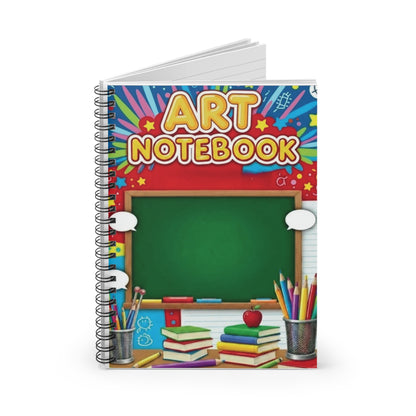 Art Notebook Spiral Journal — Colorful School Chalkboard Design (Ruled)