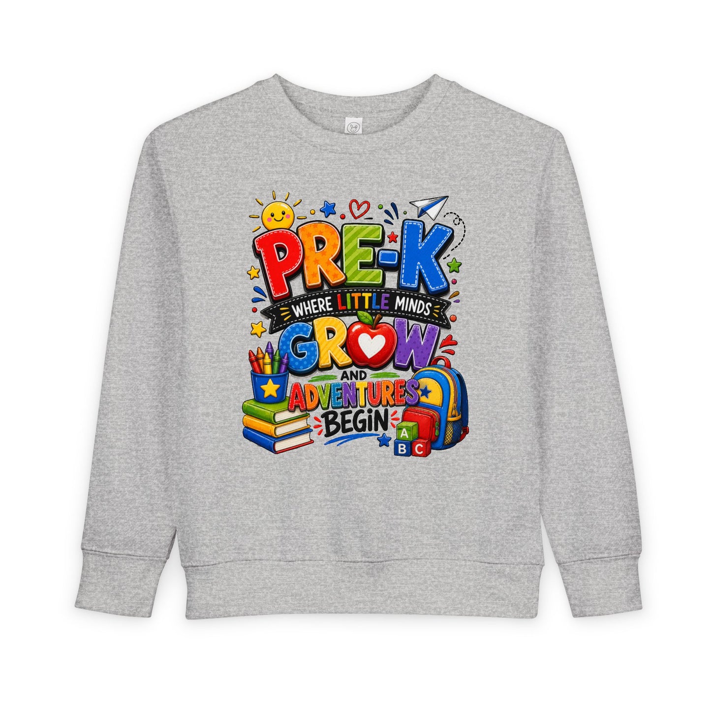 Pre-K Toddler Sweatshirt — "Pre-K Where Little Minds Grow and Adventure Begins" Kids School Pullover