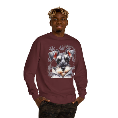 Schnauzer Pawprint Sweatshirt — Cute Dog Graphic Crewneck